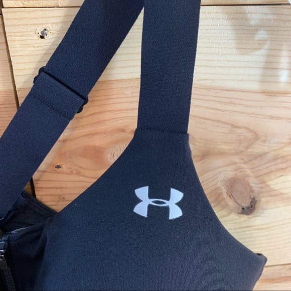 Under Armour Eclipse Zip Front Black Sport Bra 38D - Picture 4 of 16